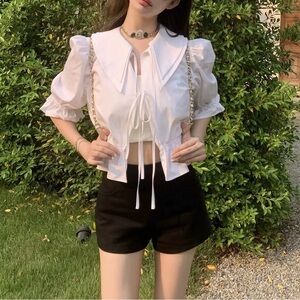 White Puff Sleeve Blouse